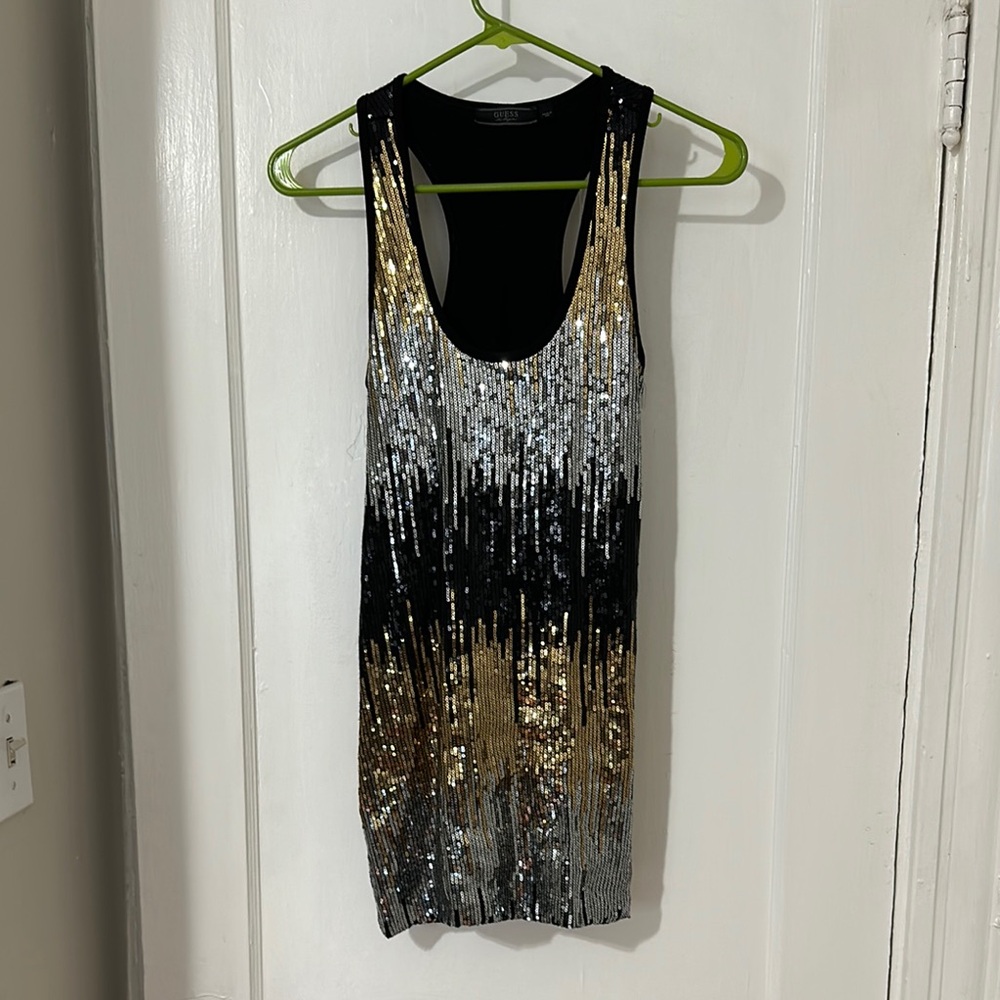 Guess sz XS-small, gold and silver sequined tunic